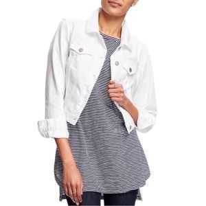 Old Navy White Denim Jacket Size M